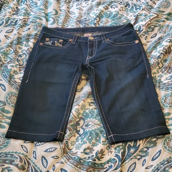 Women Billy Blue Jean True Religion Shorts Size 31 - Picture 3 of 5